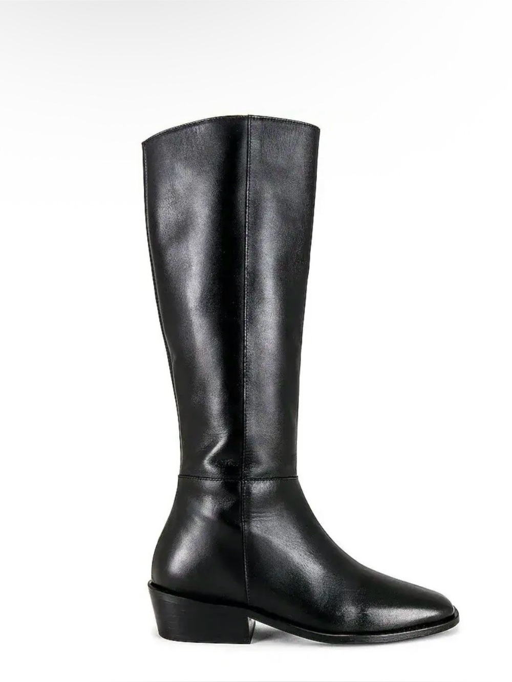 Flattered Frances Boot in Black leather knee high western boots